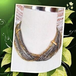 Gold Silver Black Extra Long Necklace / Bling Belt Multi Strands Adjustable